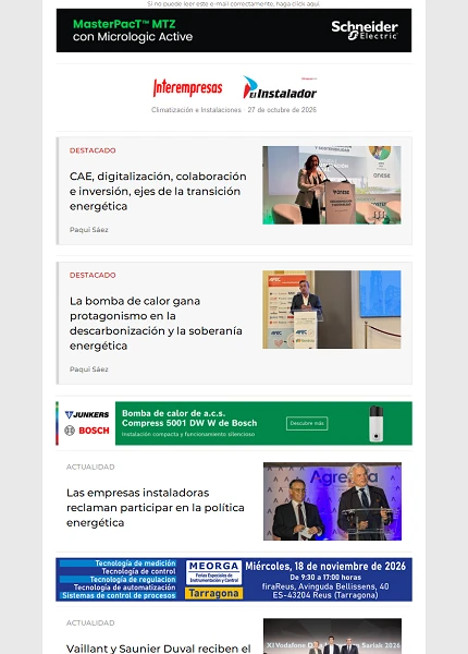 Newsletter Climatización e Instalaciones