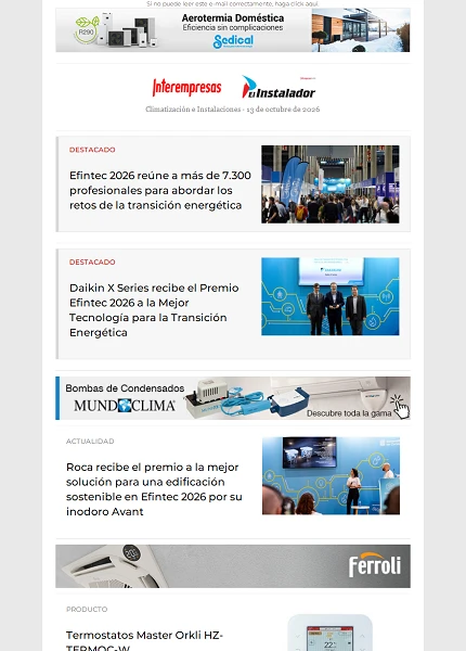 Newsletter Climatización e Instalaciones Newsletter Climatización e Instalaciones