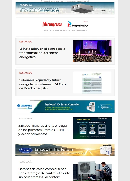 Newsletter Climatización e Instalaciones Newsletter Climatización e Instalaciones