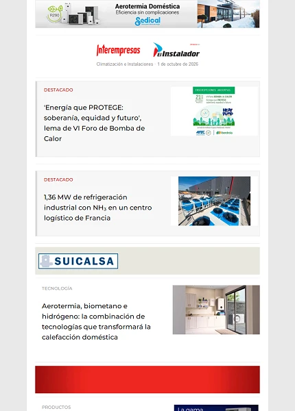 Newsletter Climatización e Instalaciones Newsletter Climatización e Instalaciones