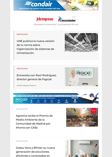 Newsletter Climatización e Instalaciones Newsletter Climatización e Instalaciones