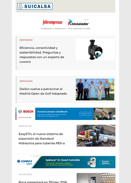 Newsletter Climatización e Instalaciones Newsletter Climatización e Instalaciones