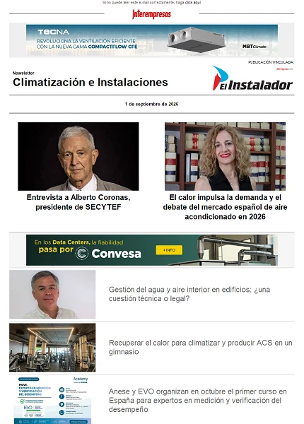 Newsletter Climatización e Instalaciones Newsletter Climatización e Instalaciones
