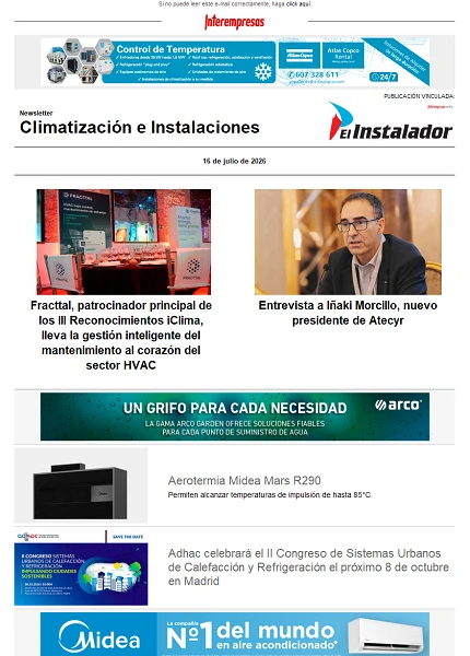 Newsletter Climatización e Instalaciones Newsletter Climatización e Instalaciones