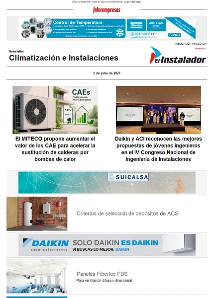 Newsletter Climatización e Instalaciones Newsletter Climatización e Instalaciones