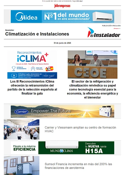 Newsletter Climatización e Instalaciones Newsletter Climatización e Instalaciones