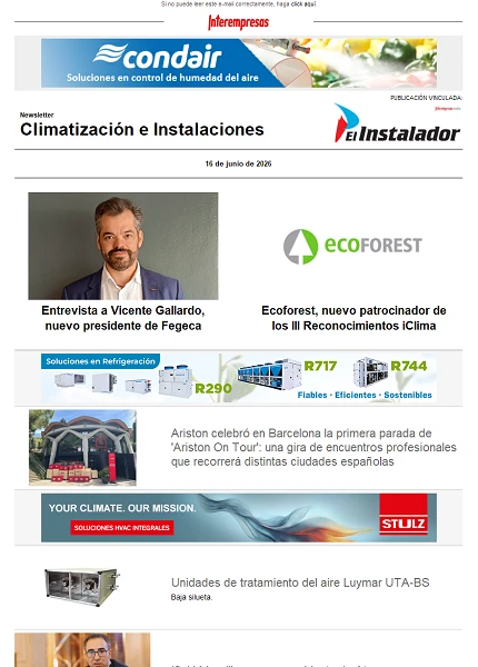 Newsletter Climatización e Instalaciones Newsletter Climatización e Instalaciones