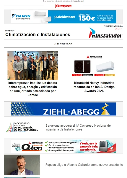 Newsletter Climatización e Instalaciones Newsletter Climatización e Instalaciones