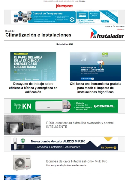 Newsletter Climatización e Instalaciones Newsletter Climatización e Instalaciones