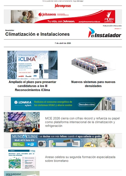 Newsletter Climatización e Instalaciones Newsletter Climatización e Instalaciones