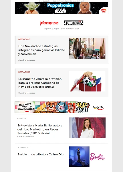 Newsletter de Juguetes y Juegos (JuguetesB2B) Newsletter de Juguetes y Juegos (JuguetesB2B)