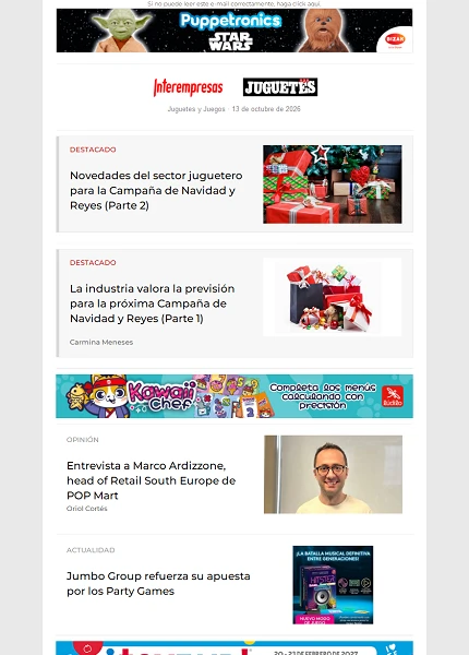 Newsletter de Juguetes y Juegos (JuguetesB2B) Newsletter de Juguetes y Juegos (JuguetesB2B)