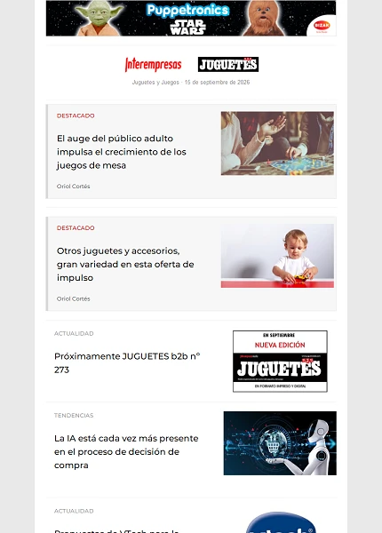 Newsletter de Juguetes y Juegos (JuguetesB2B)