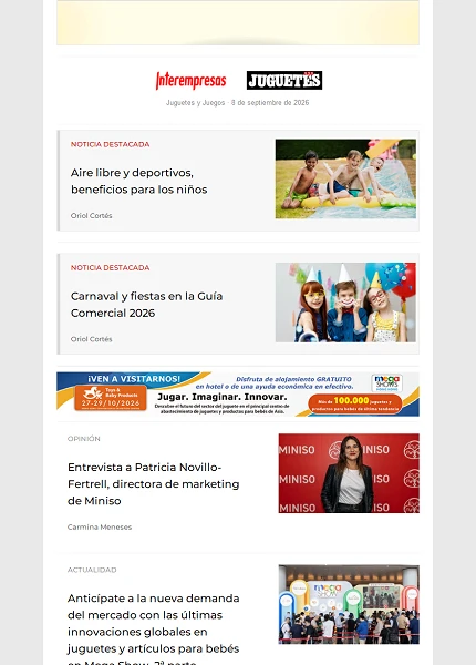 Newsletter de Juguetes y Juegos (JuguetesB2B)