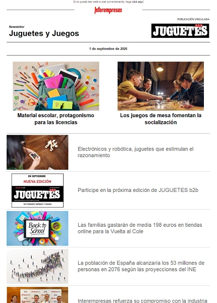 Newsletter de Juguetes y Juegos (JuguetesB2B)