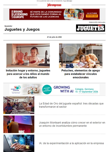Newsletter de Juguetes y Juegos (JuguetesB2B) Newsletter de Juguetes y Juegos (JuguetesB2B)