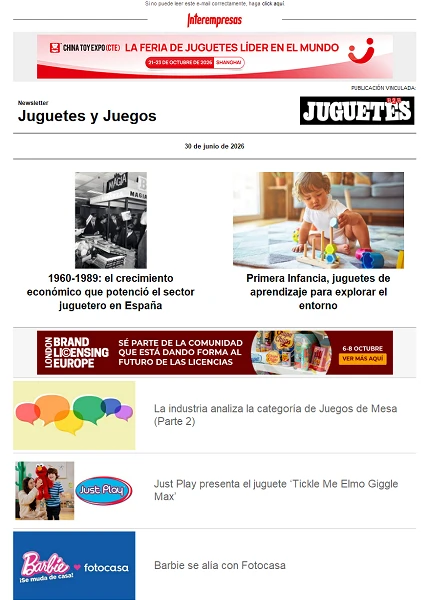 Newsletter de Juguetes y Juegos (JuguetesB2B) Newsletter de Juguetes y Juegos (JuguetesB2B)