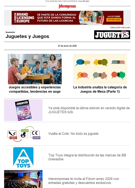 Newsletter de Juguetes y Juegos (JuguetesB2B) Newsletter de Juguetes y Juegos (JuguetesB2B)