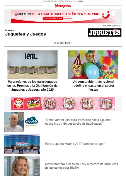 Newsletter de Juguetes y Juegos (JuguetesB2B)