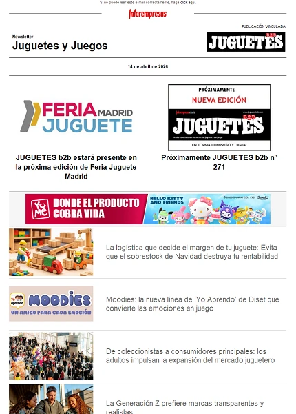 Newsletter de Juguetes y Juegos (JuguetesB2B) Newsletter de Juguetes y Juegos (JuguetesB2B)