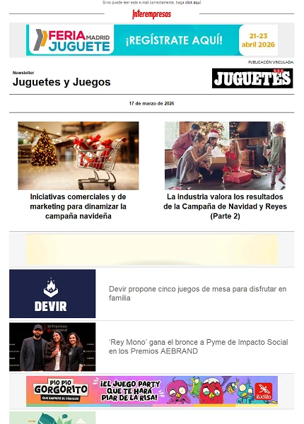 Newsletter de Juguetes y Juegos (JuguetesB2B)