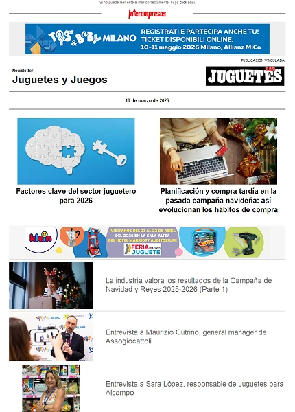 Newsletter de Juguetes y Juegos (JuguetesB2B)