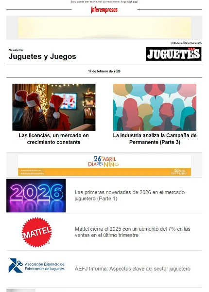 Newsletter de Juguetes y Juegos (JuguetesB2B)