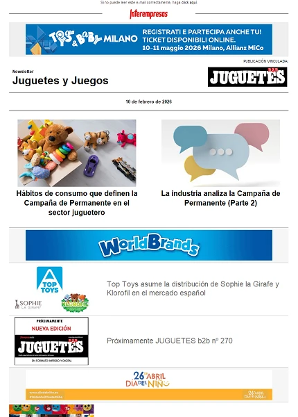 Newsletter de Juguetes y Juegos (JuguetesB2B)
