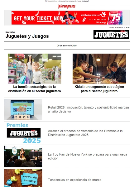 Newsletter de Juguetes y Juegos (JuguetesB2B)