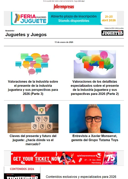 Newsletter de Juguetes y Juegos (JuguetesB2B)