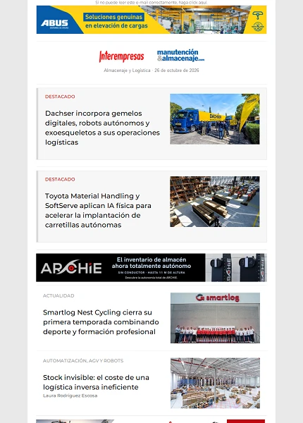 Newsletter Almacenaje y Logística