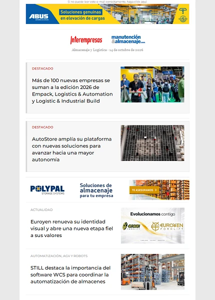 Newsletter Almacenaje y Logística Newsletter Almacenaje y Logística