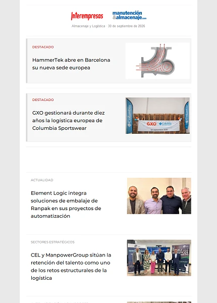 Newsletter Almacenaje y Logística