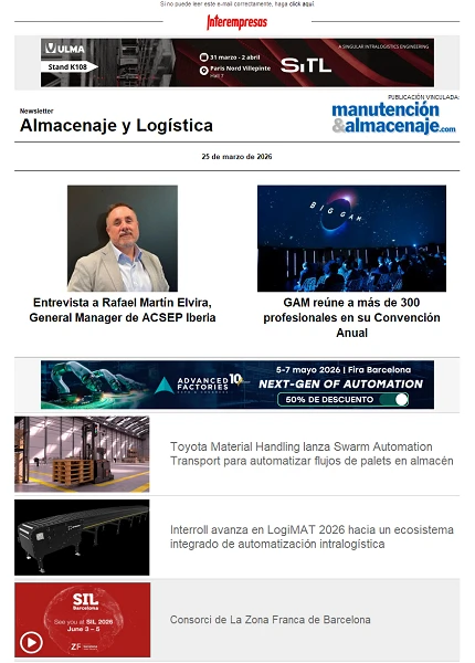 Newsletter Almacenaje y Logística Newsletter Almacenaje y Logística