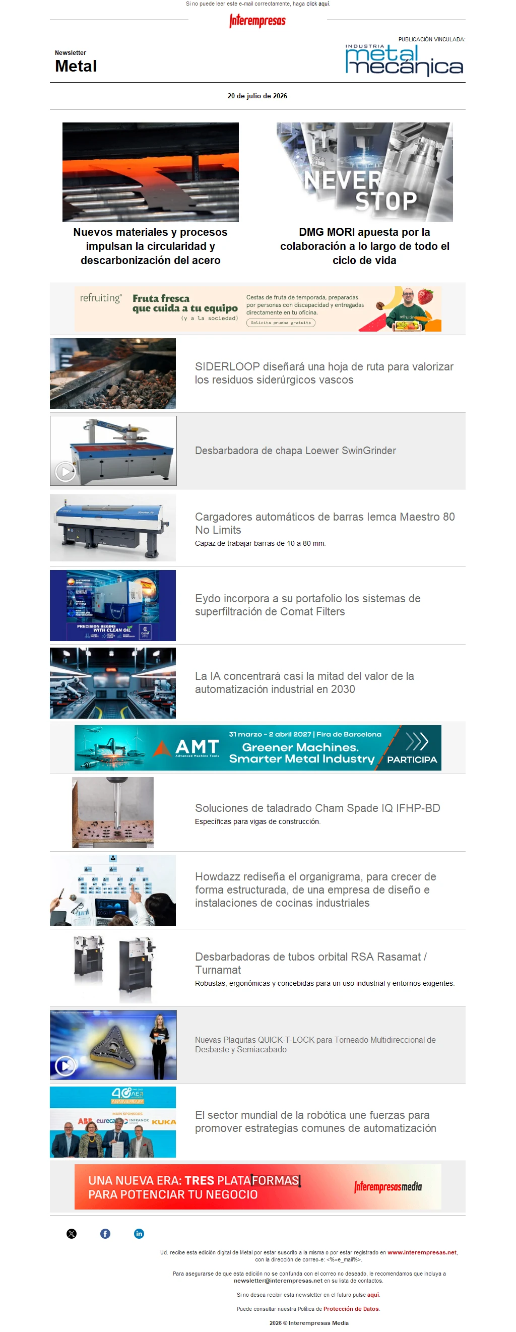 Newsletter Metal Newsletter Metal