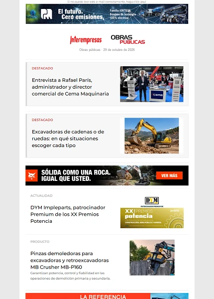 Newsletter Obras públicas Newsletter Obras públicas