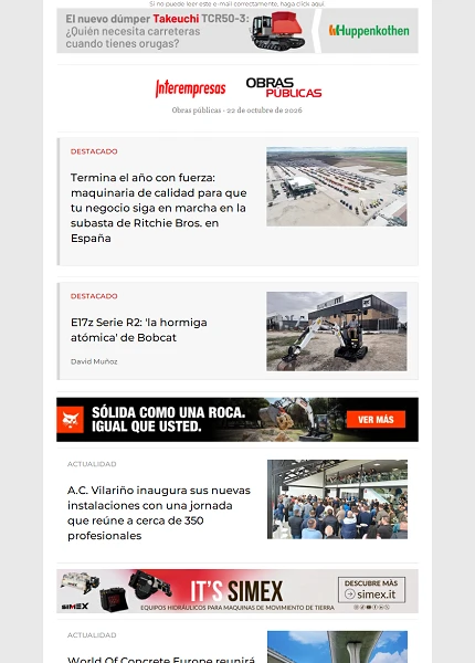 Newsletter Obras públicas Newsletter Obras públicas