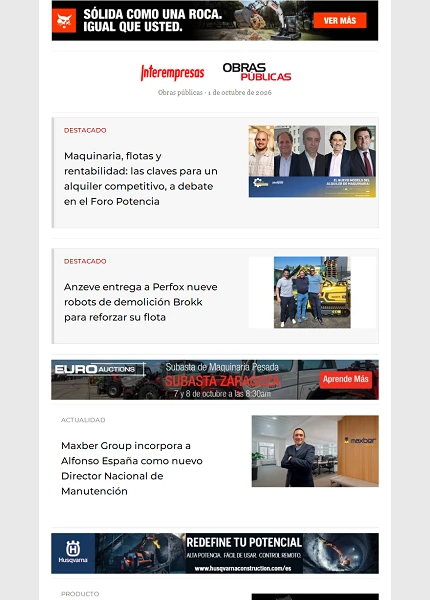 Newsletter Obras públicas