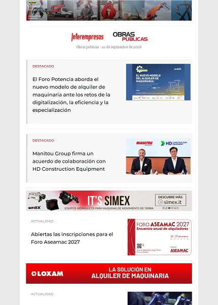 Newsletter Obras públicas