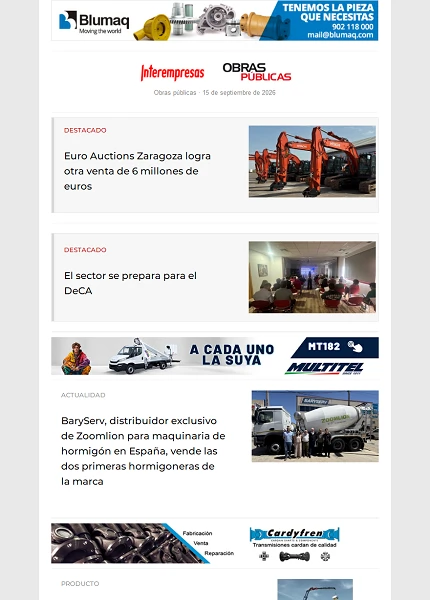Newsletter Obras públicas