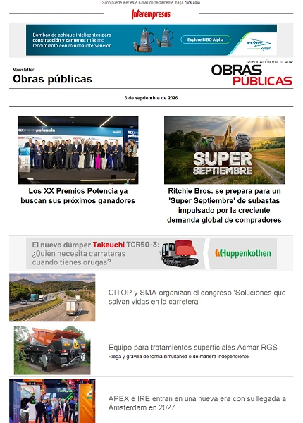 Newsletter Obras públicas