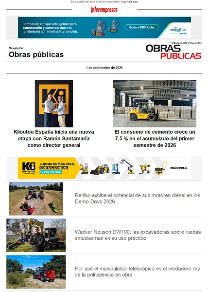 Newsletter Obras públicas Newsletter Obras públicas