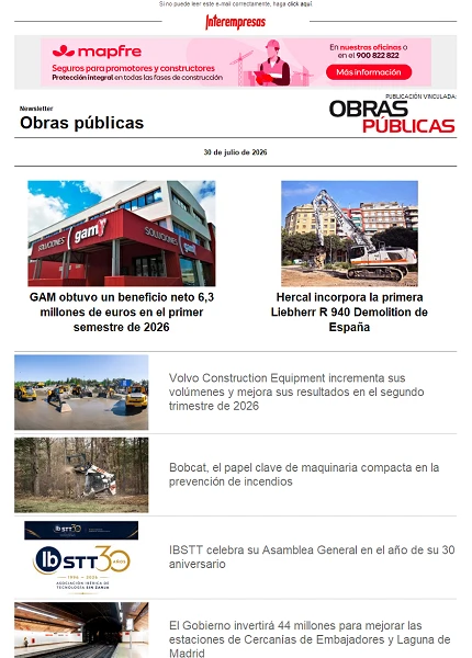 Newsletter Obras públicas Newsletter Obras públicas