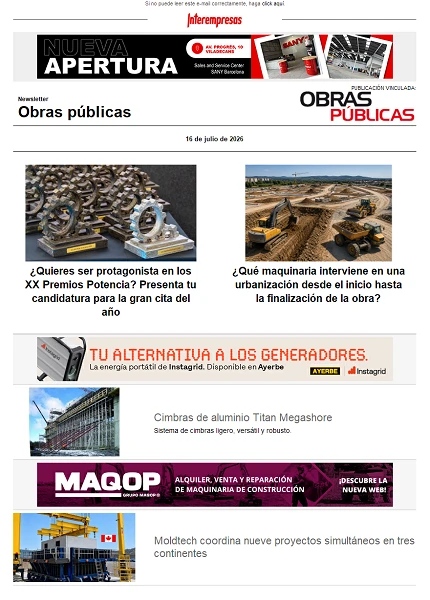 Newsletter Obras públicas
