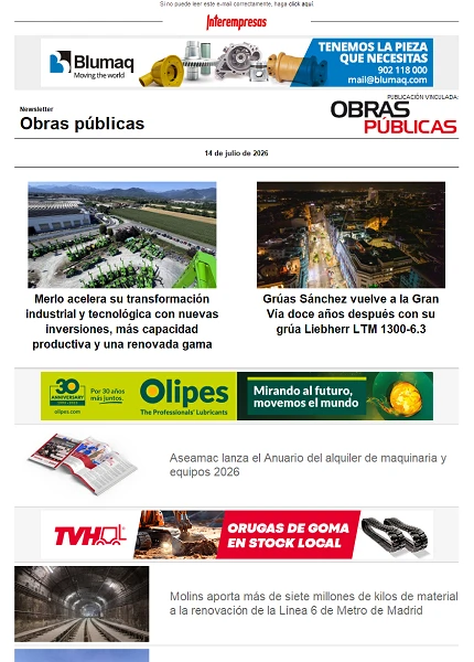 Newsletter Obras públicas Newsletter Obras públicas