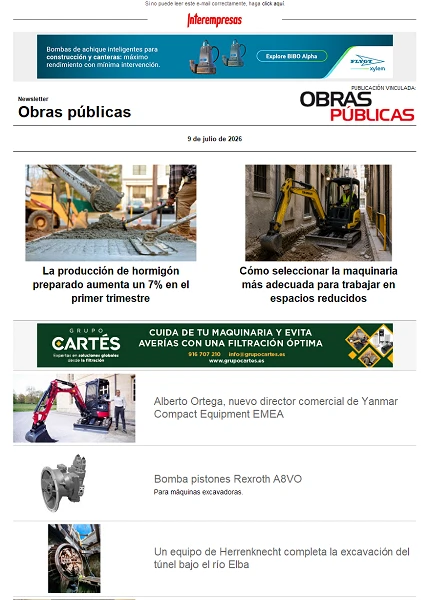 Newsletter Obras públicas