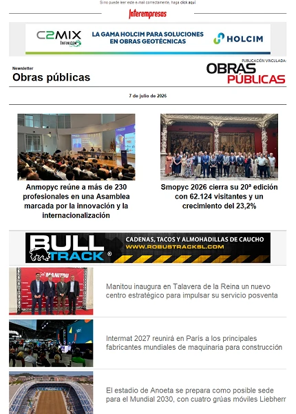 Newsletter Obras públicas Newsletter Obras públicas