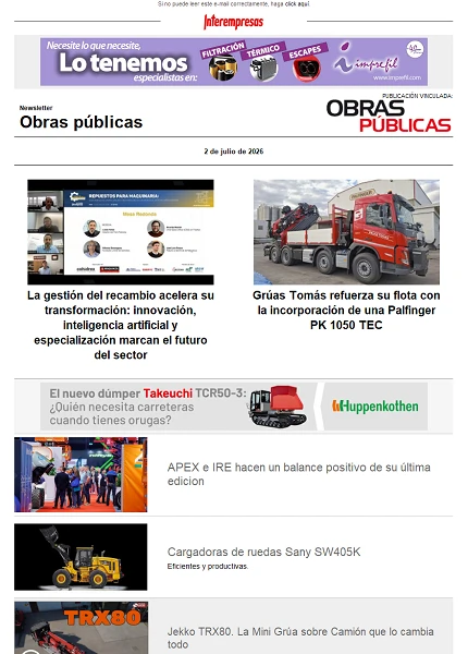 Newsletter Obras públicas
