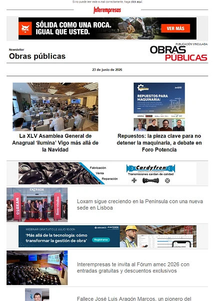 Newsletter Obras públicas