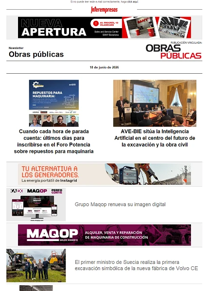 Newsletter Obras públicas Newsletter Obras públicas